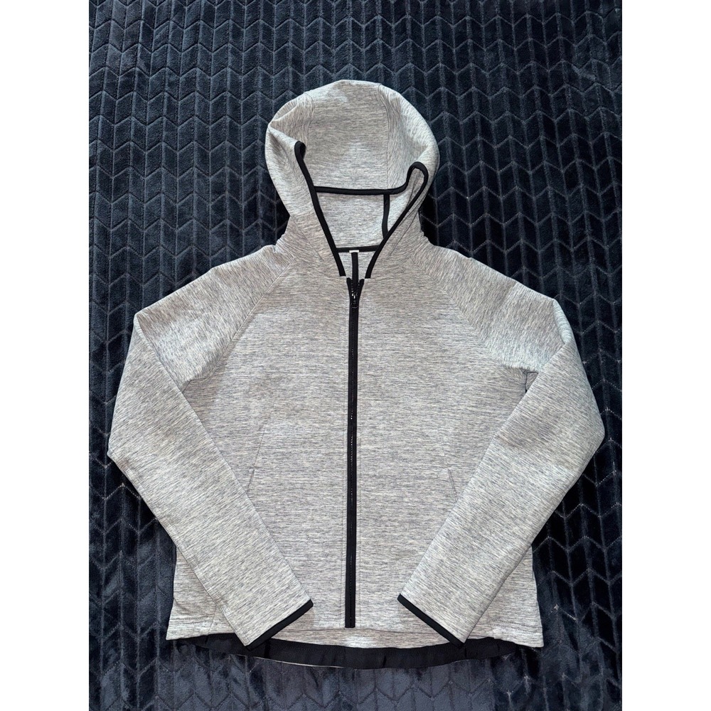 Lululemon‎ Women's Stratum Hoodie Heathered Space Dyed Grey Full Zip Sz 6